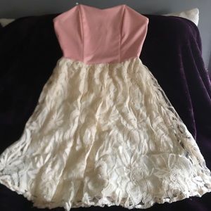 Light pink and cream lace dress